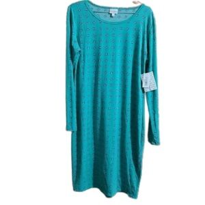 #333 NWT Lularoe Debbie large long sleeves teal